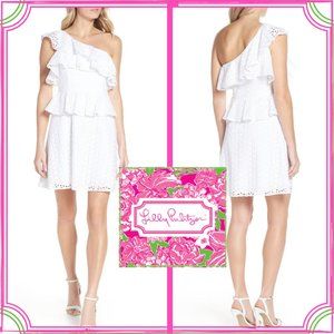 LILLY PULITZER JOSEY WHITE ONE-SHOULDER DRESS